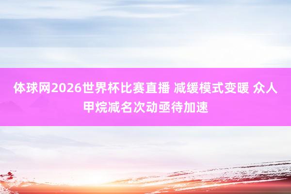 体球网2026世界杯比赛直播 减缓模式变暖 众人甲烷减名次动亟待加速