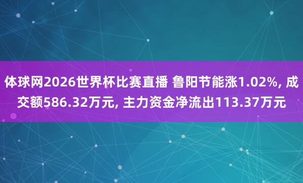体球网2026世界杯比赛直播 鲁阳节能涨1.02%, 成交额586.32万元, 主力资金净流出113.37万元