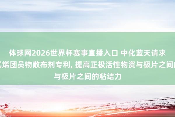 体球网2026世界杯赛事直播入口 中化蓝天请求偏二氟乙烯团员物散布剂专利, 提高正极活性物资与极片之间的粘结力