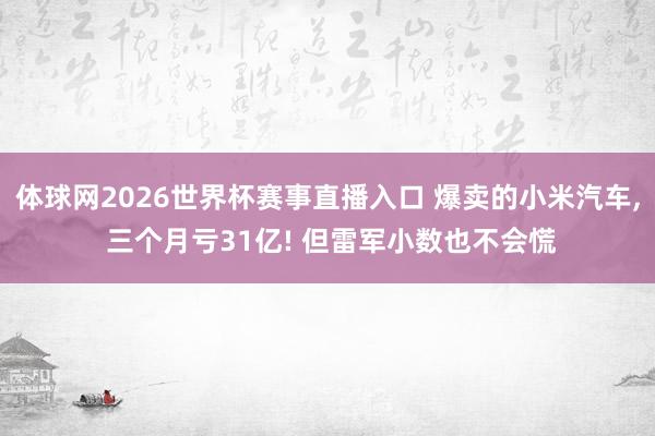 体球网2026世界杯赛事直播入口 爆卖的小米汽车, 三个月亏31亿! 但雷军小数也不会慌