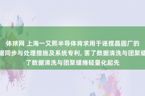 体球网 上海一又熙半导体肯求用于诬捏晶圆厂的轻量化及时数据同步与处理措施及系统专利, 罢了数据清洗与团聚缱绻轻量化起先