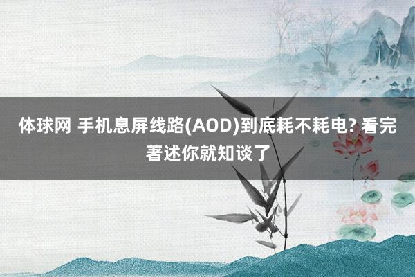 体球网 手机息屏线路(AOD)到底耗不耗电? 看完著述你就知谈了