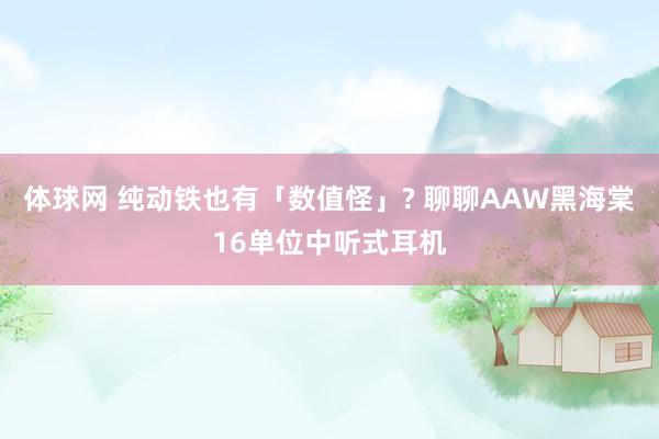体球网 纯动铁也有「数值怪」? 聊聊AAW黑海棠16单位中听式耳机
