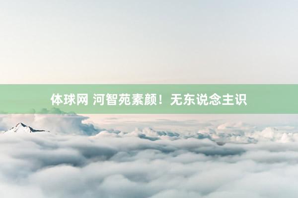 体球网 河智苑素颜!无东说念主识
