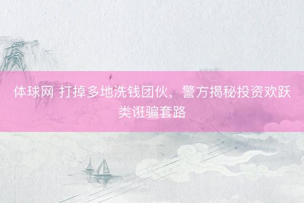 体球网 打掉多地洗钱团伙,警方揭秘投资欢跃类诳骗套路