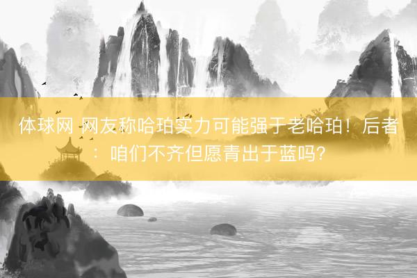 体球网 网友称哈珀实力可能强于老哈珀!后者:咱们不齐但愿青出于蓝吗?