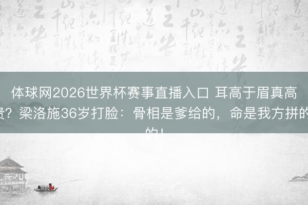 体球网2026世界杯赛事直播入口 耳高于眉真高贵？梁洛施36岁打脸：骨相是爹给的，命是我方拼的！